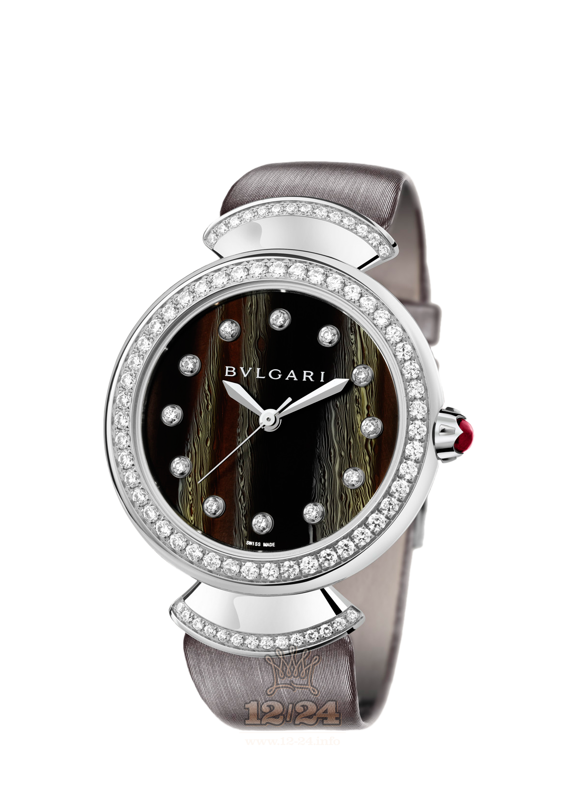 Bvlgari Divas Dream Watch 102576 DVW37BGDL/12 37 mm White gold Case Black Brown (chocolate) Dial