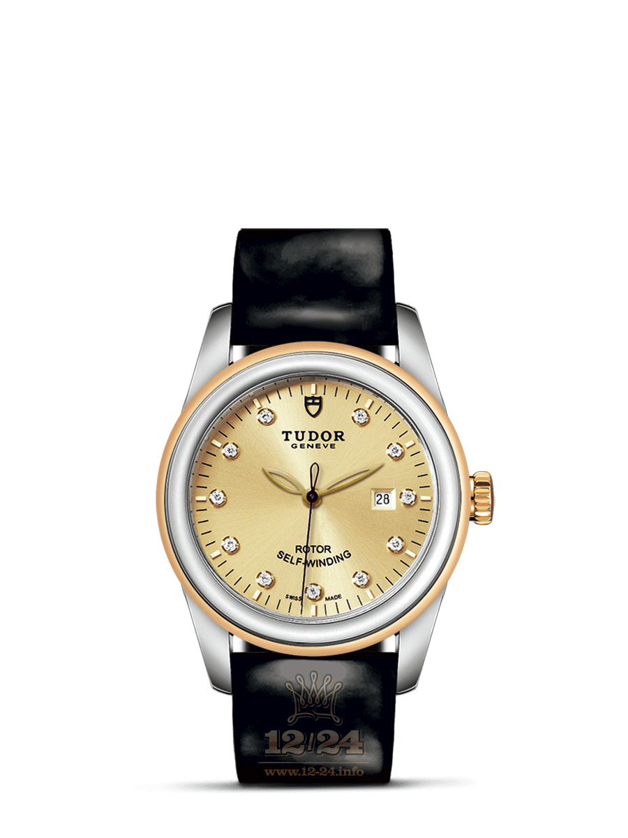 Tudor Glamour Watch M53003-0041 31 mm Stainless steel Yellow gold Case Golden Dial