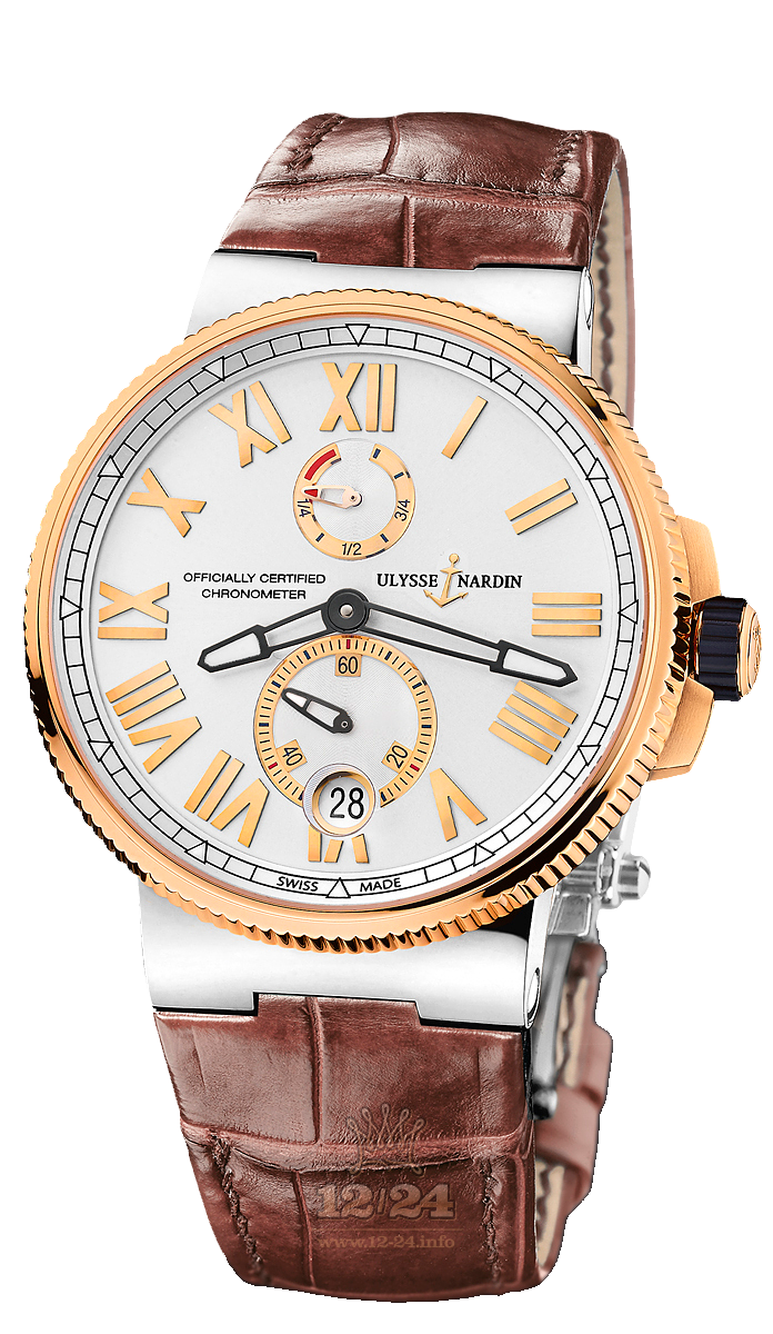 Ulysse Nardin Marine Watch 1185-122/41 45 mm Yellow gold Titanium Case Silver Dial