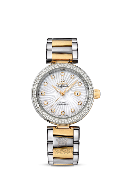 Omega Ladymatic Watch 425.25.34.20.55.002 34 mm Steel / Yellow gold Case White Dial