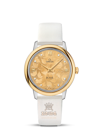 Omega Prestige Watch 424.22.33.60.58.001 33 mm Steel / Yellow gold Case Golden Dial