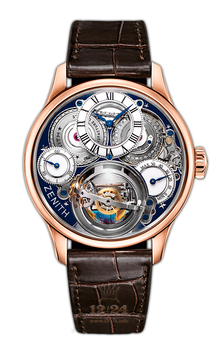 Zenith Academy Watch 18.2215.8805/36.C713 45 mm Pink gold Case White Dark blue Dial