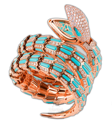 Bvlgari Serpenti Watch 102142 SPP40D2GD2T.2T 40 mm Pink gold Case Golden Dial