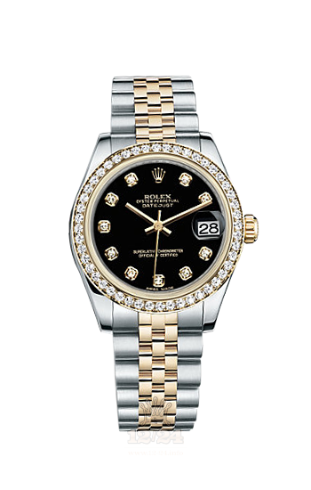 Rolex Datejust Watch 178383-0034 31 mm Steel / Yellow gold Case Black Dial