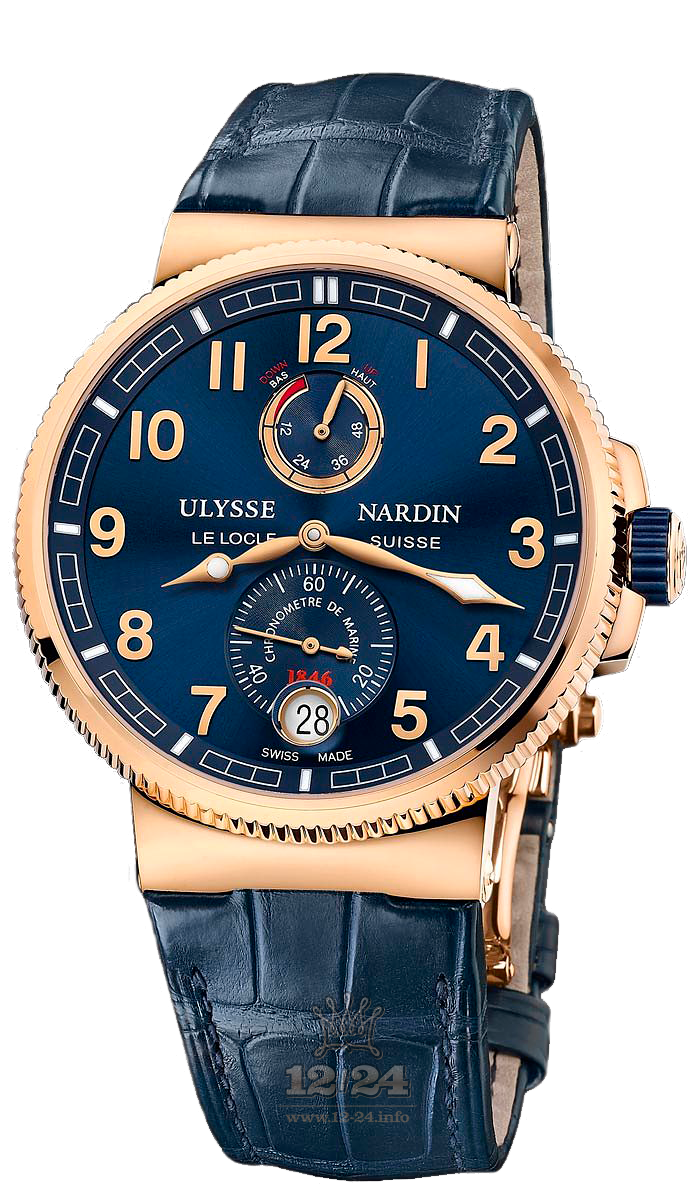 Ulysse Nardin Marine Watch 1186-126/63 43 mm Pink gold Case Blue Dial
