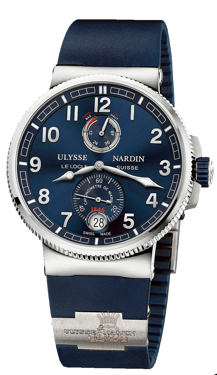 Ulysse Nardin Marine Watch 1183-126-3/63 43 mm Stainless steel Titanium Case Blue Dial
