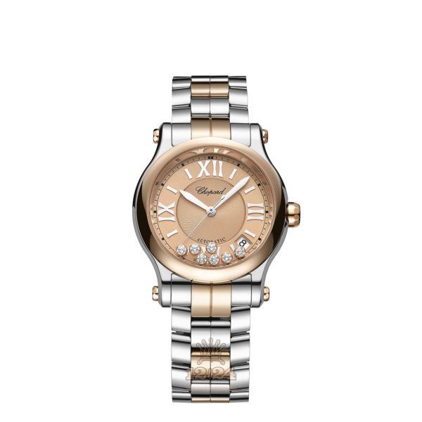 Chopard Happy Sport Watch 278559-6019 36 mm Stainless steel Pink gold Case Beige Dial