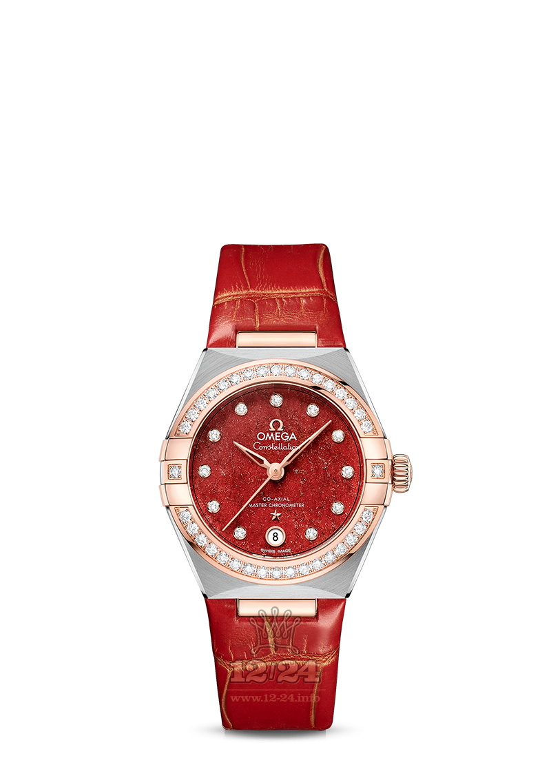 Omega Constellation Watch 131.28.29.20.99.002 29 mm Stainless steel Pink gold Case Red Dial