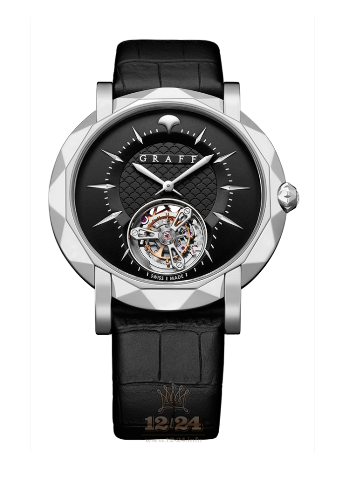 Graff MasterGraff Watch MGU43PTB2 43 mm Platinum Case Black Silver Dial