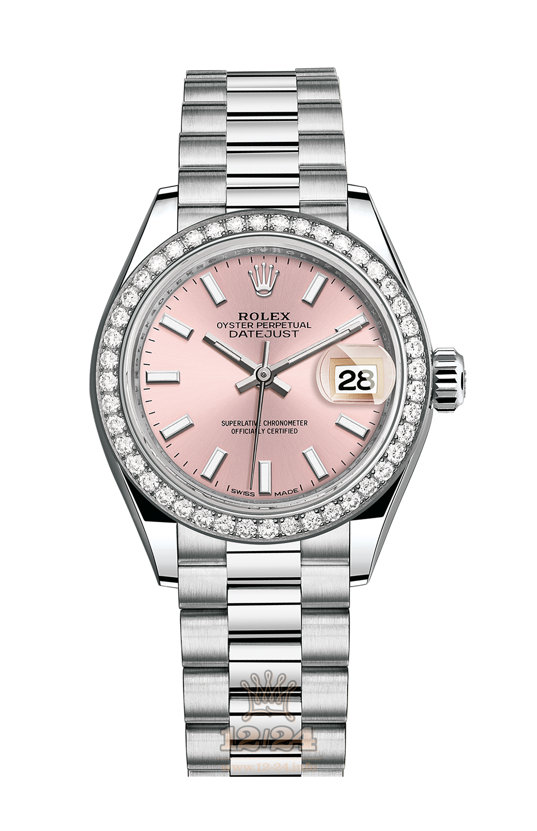 Rolex Datejust Watch 279136rbr-0004 28 mm Platinum Case Pink Dial