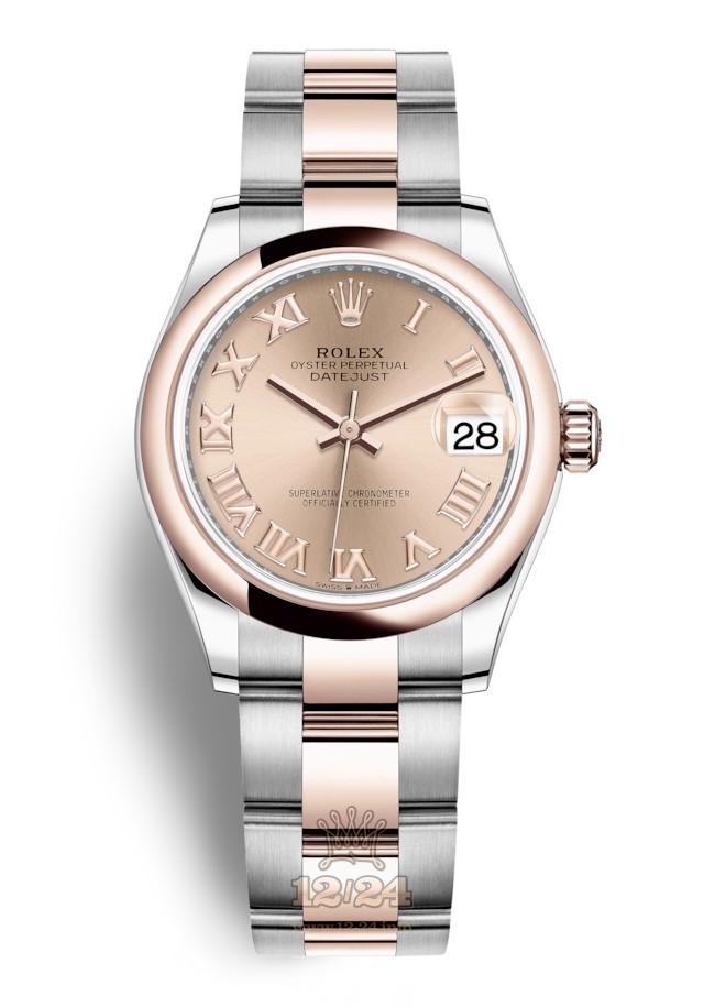 Rolex Datejust Watch 278241-0005 31 mm Stainless steel Pink gold Case Pink Dial