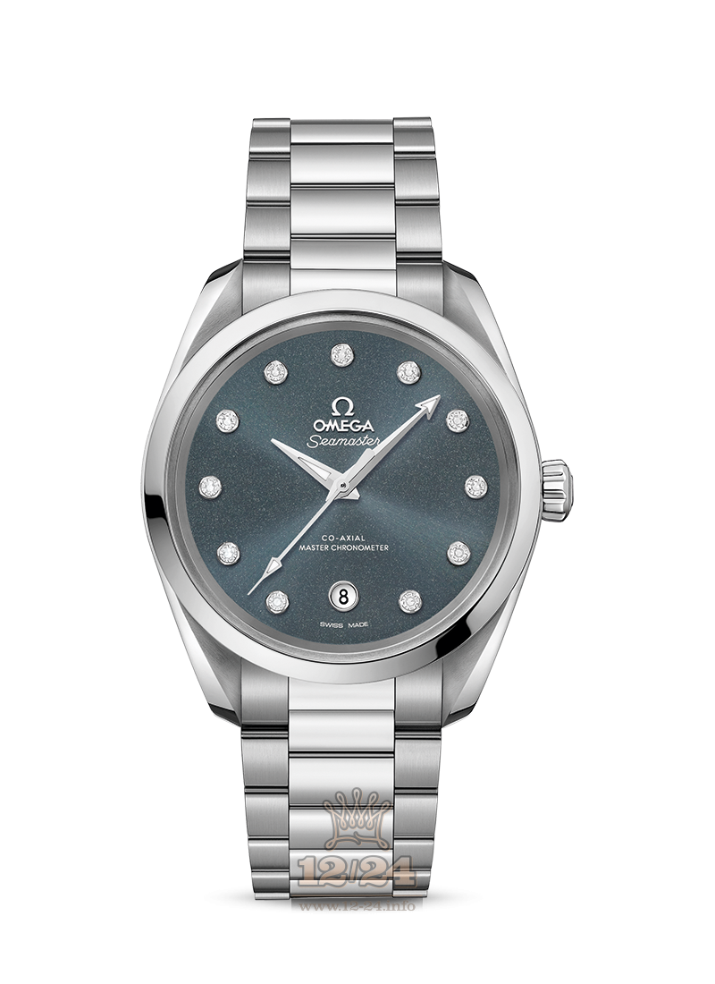 Omega Aqua Terra 150 M Watch 220.10.38.20.53.001 38 mm Stainless steel Case Gray Dark blue Dial