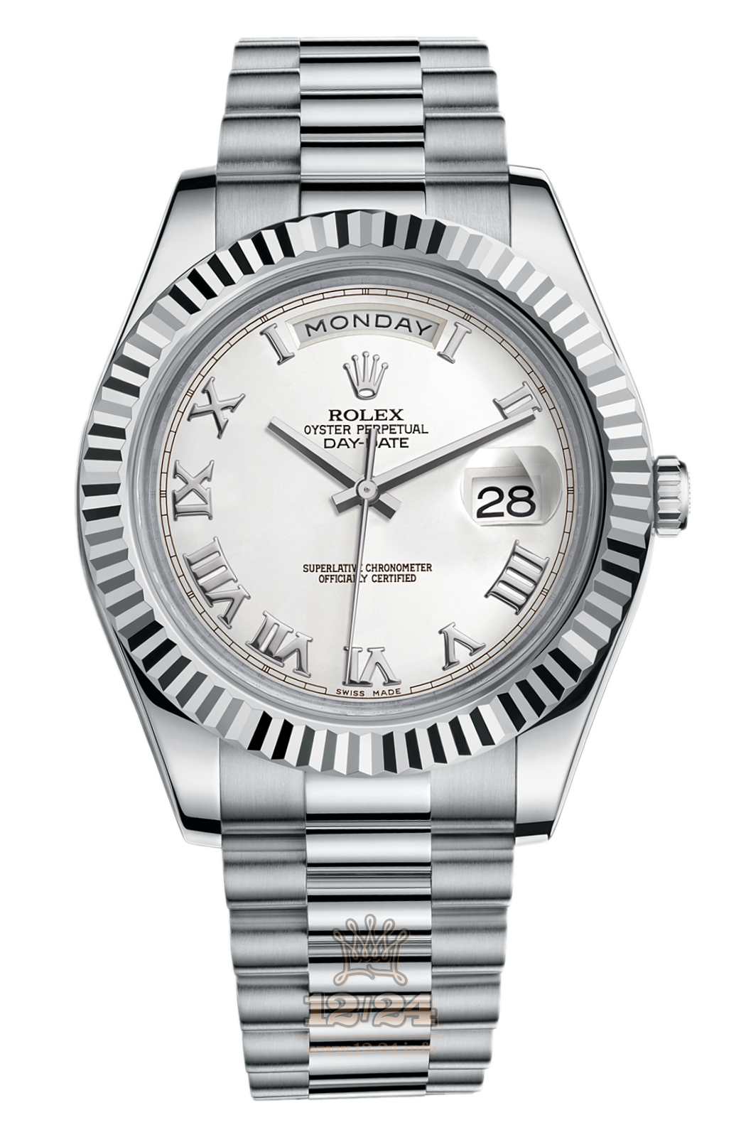 Rolex Day-Date II Watch 218239-0041 41 mm White gold Case White Dial