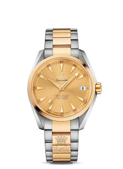 Omega Aqua Terra 150 M Watch 231.20.39.21.08.001 38 mm Steel / Yellow gold Case Golden Dial