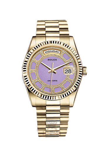 Rolex Day-Date Watch 118238-0442 36 mm Yellow gold Case Purple Dial