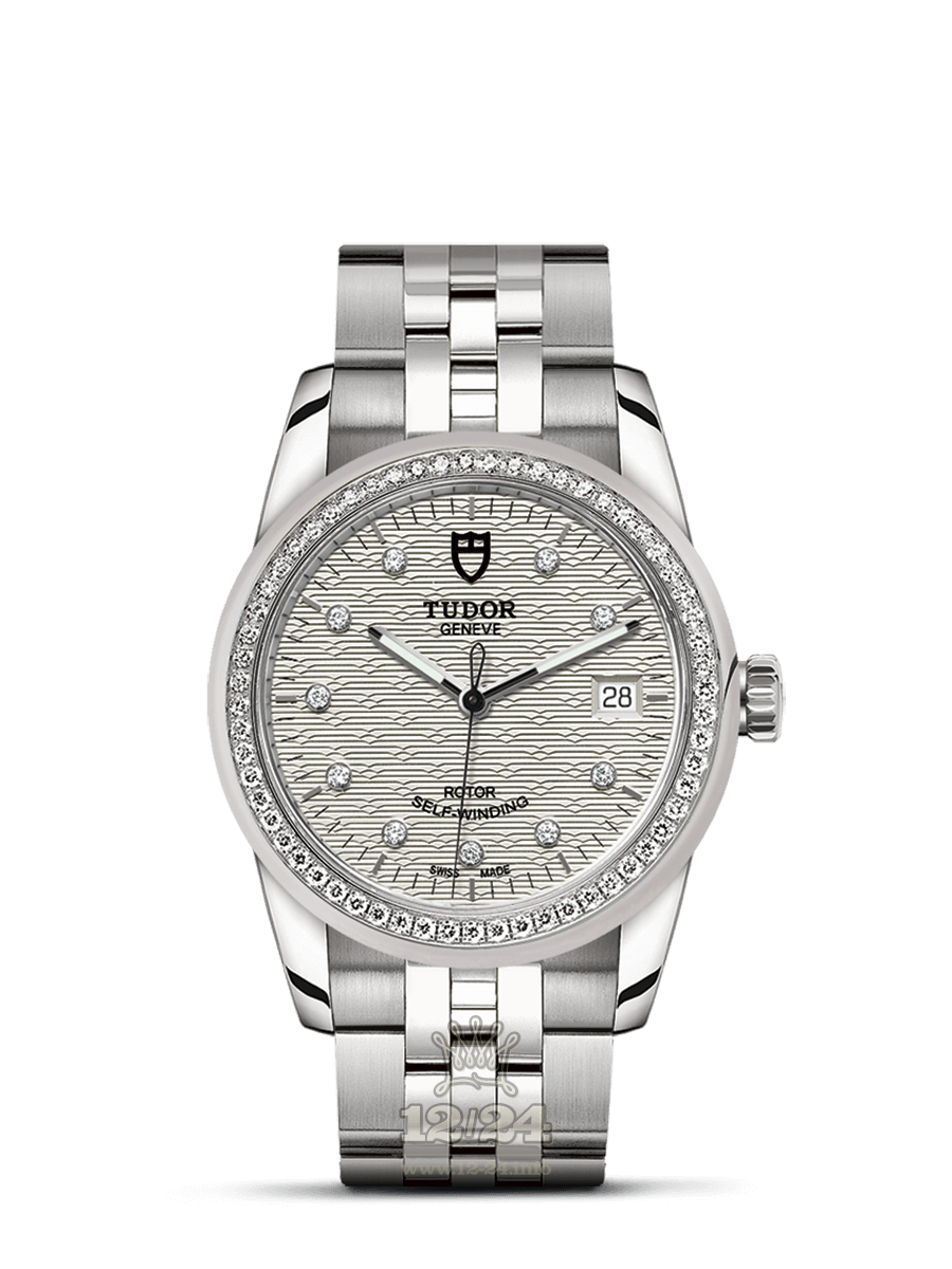 Tudor Glamour Watch M55020-0001 36 mm Stainless steel Case Silver Dial