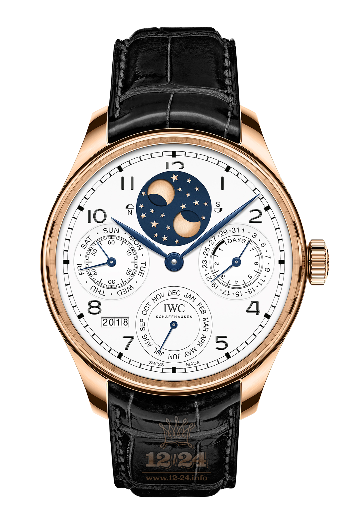 IWC Portugieser Watch IW503405 44 mm Pink gold Case White Dial