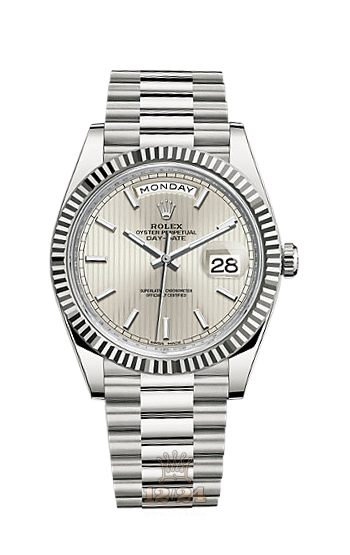 Rolex Day-Date Watch 228239-0001 40 mm White gold Case Silver Dial