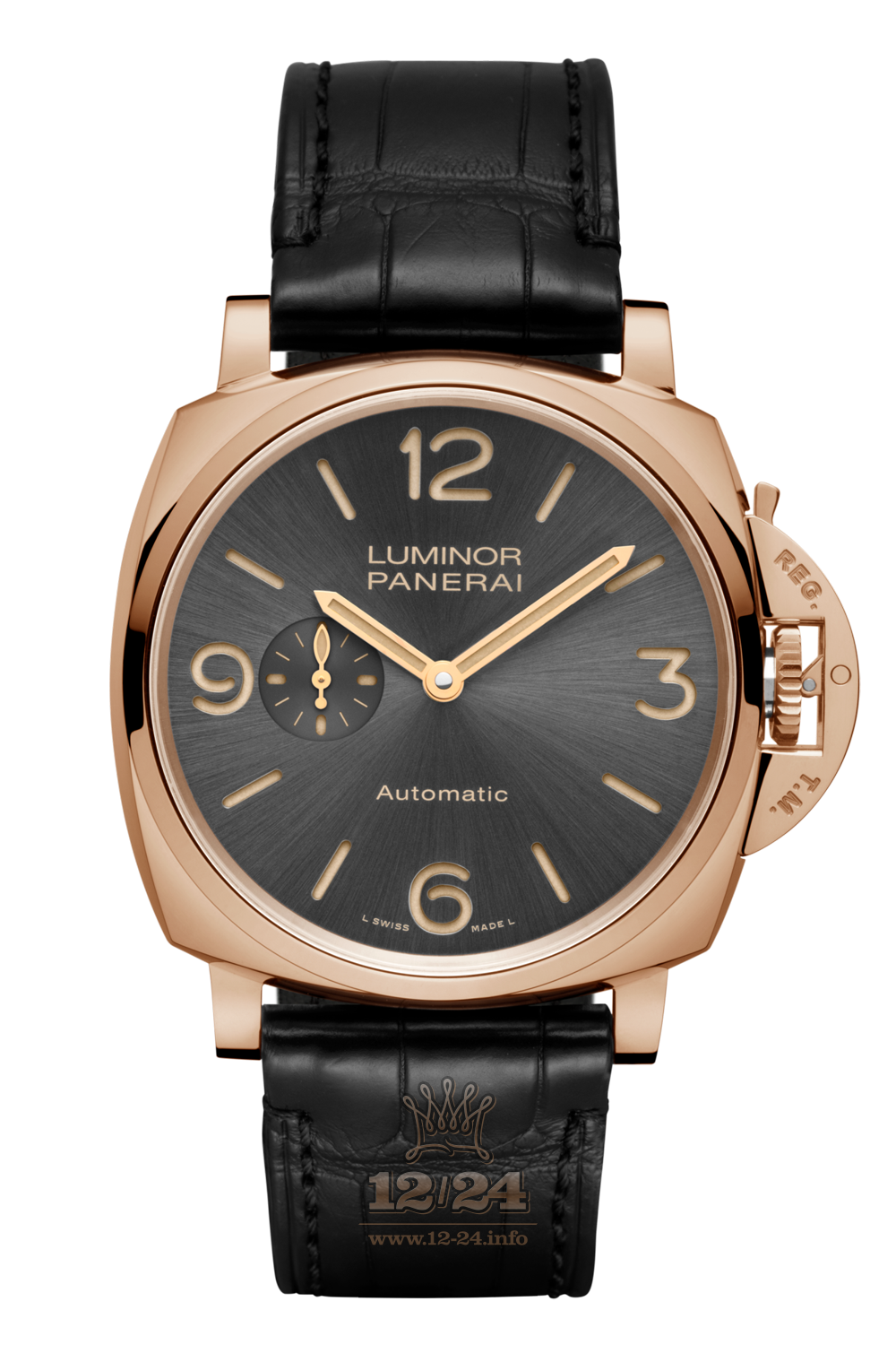 Panerai Luminor Due Watch PAM00675 45 mm Pink gold Case Gray Dial