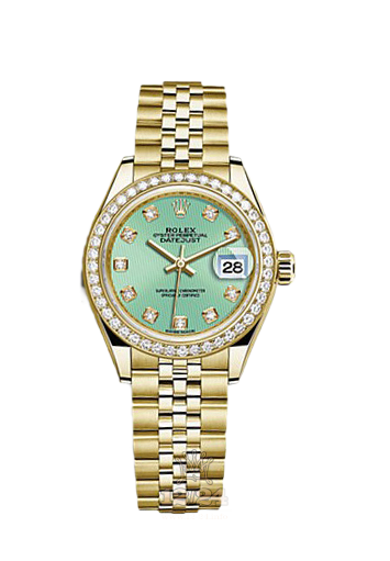 Rolex Datejust Watch 279138rbr-0026 28 mm Yellow gold Case Green Dial