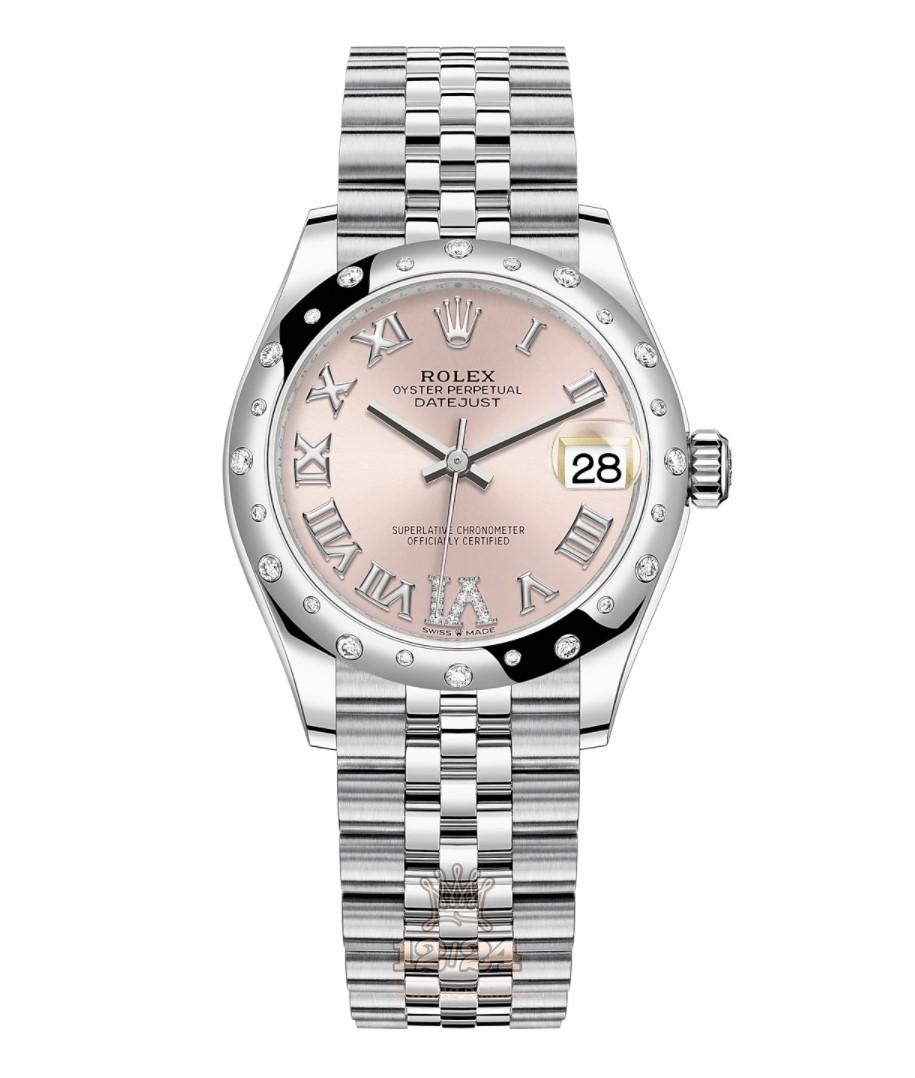 Rolex Datejust Watch 278344rbr-0026 31 mm Stainless steel White gold Case Pink Dial