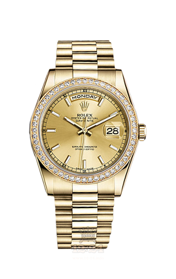 Rolex Day-Date Watch 118348-0035 36 mm Yellow gold Case Golden Dial
