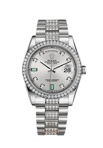 Rolex Day-Date Watch 118346-0083 36 mm Platinum Case Gray Dial