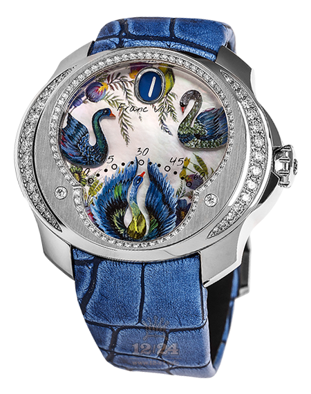 Franc Vila Regards to Ladies Watch SWANN-V01 45 mm Stainless steel Case White Painted Dial