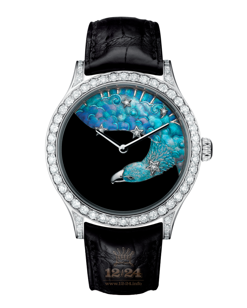Van Cleef Extraordinary Dials Watch VCARO4IE00 White gold Case Black Blue Painted Dial