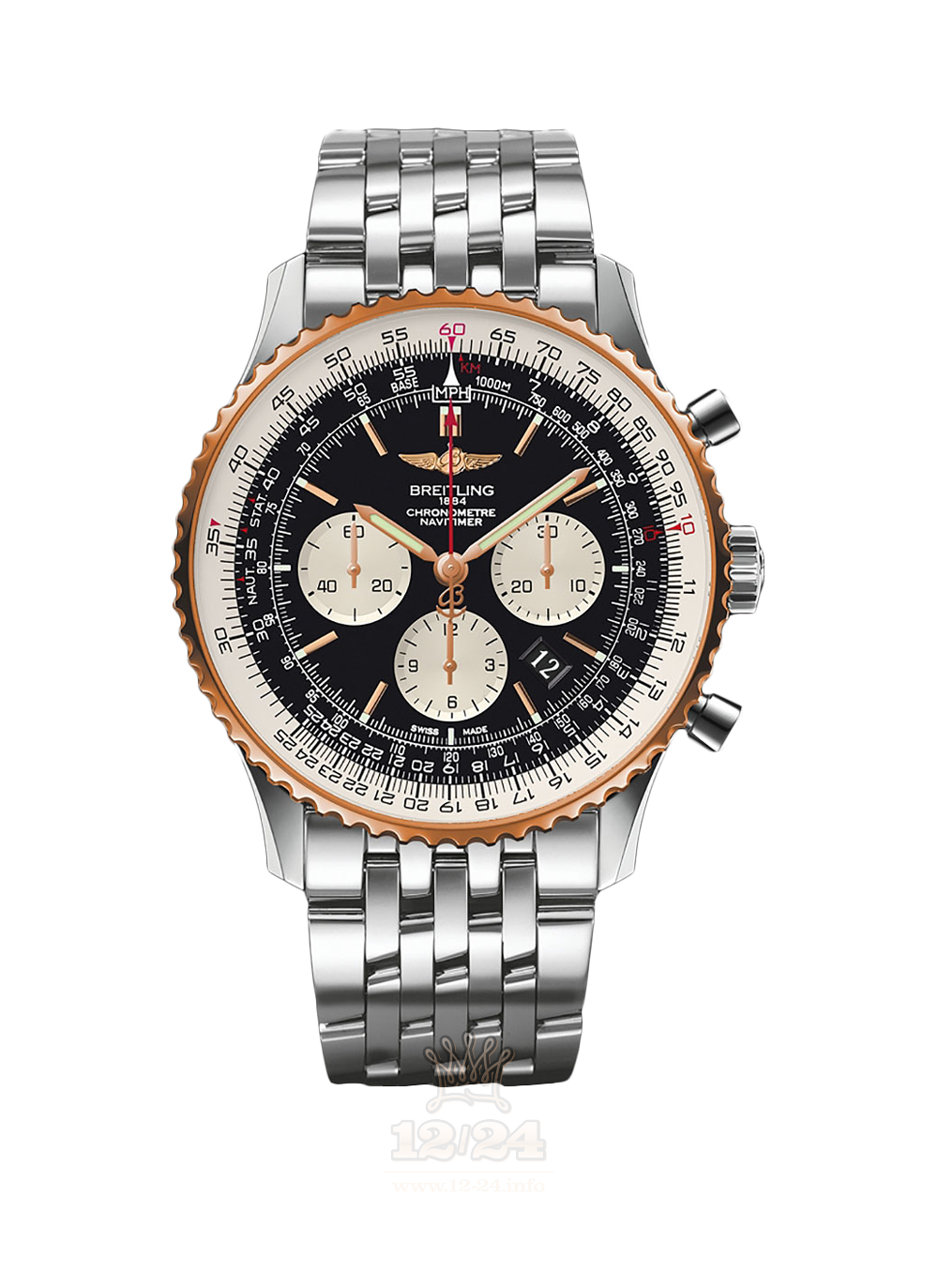 Breitling Navitimer Watch UB012721|BE18|443A 46 mm Stainless steel Red gold Case Black Dial