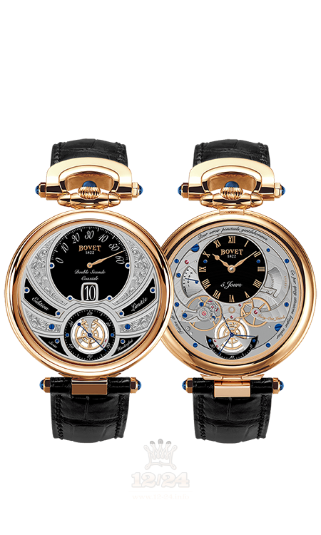 Bovet Fleurier Complications Watch ACHS003 44 mm Pink gold Case Black Gray Dial