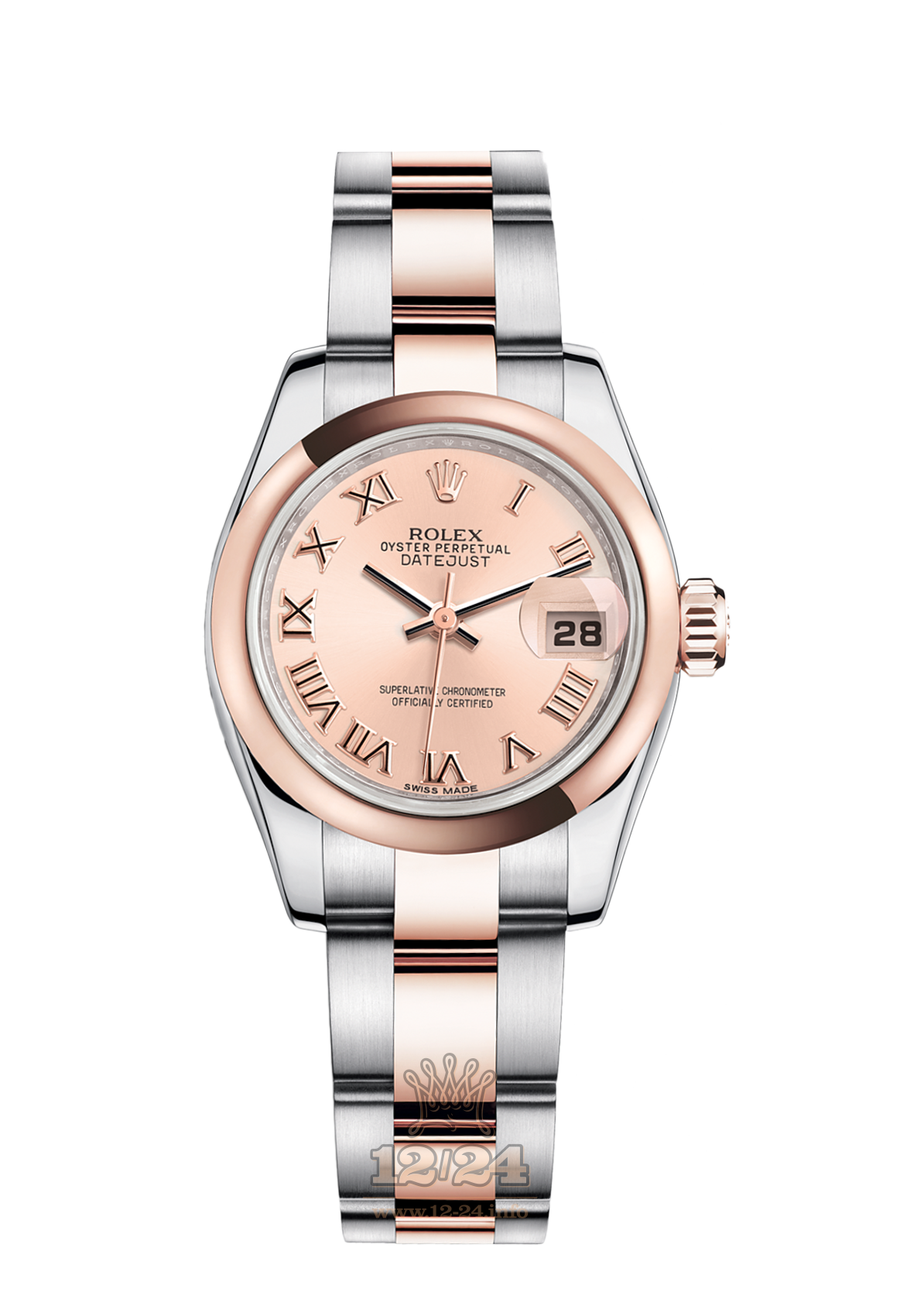 Rolex Lady-Datejust Watch 179161-0065 26 mm Steel / Pink gold Case Pink Dial