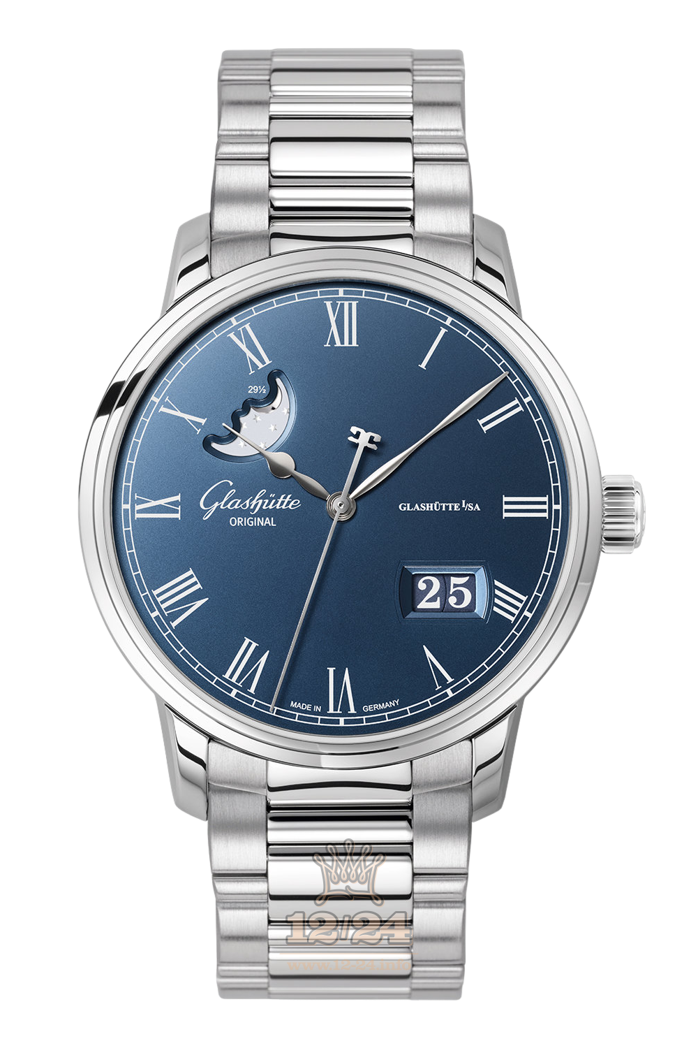 Glashutte Senator Watch 100-04-05-12-70 40 mm Stainless steel Case Dark blue Dial