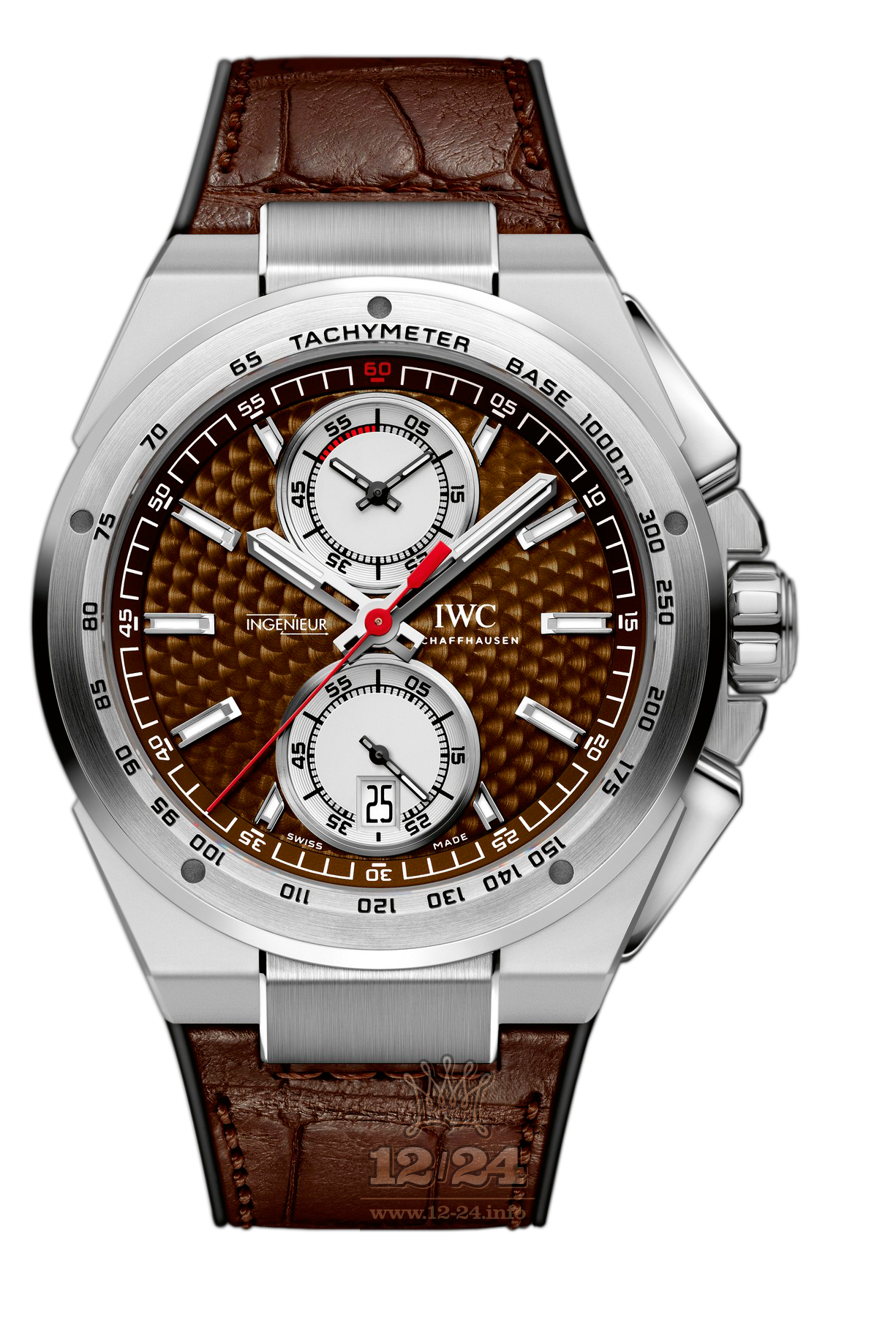 IWC Ingenieur Watch IW378511 45 mm Stainless steel Case Brown (chocolate) Dial