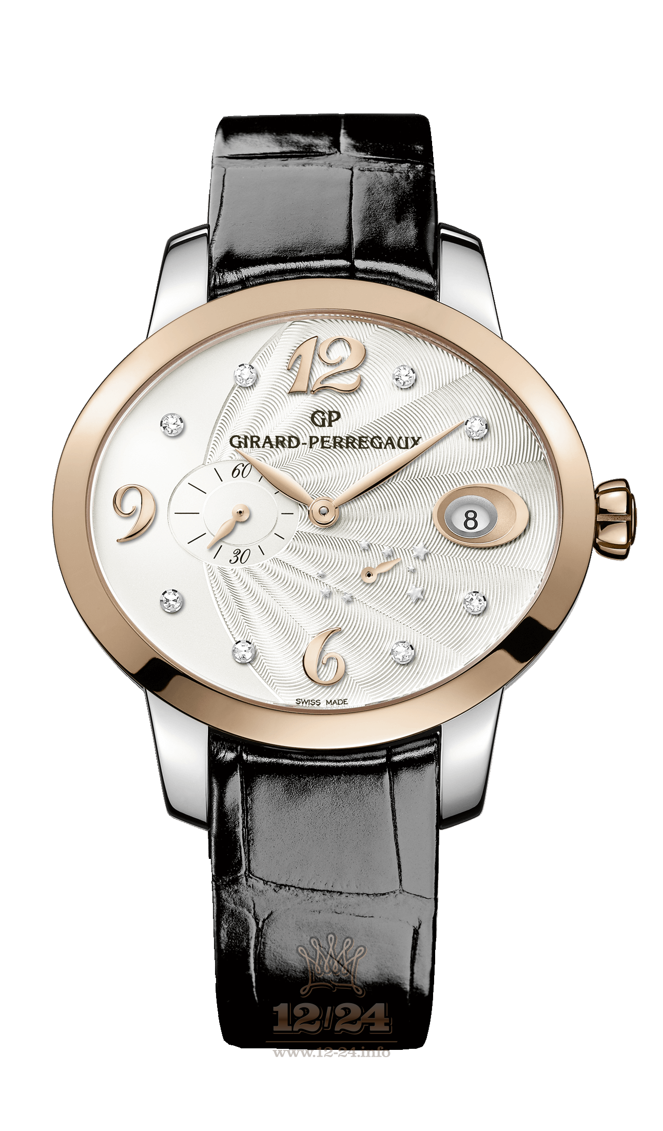 Girard Perregaux Cats Eye Watch 80486-56-162-CK6A 38 mm Steel / Pink gold Case Silver Dial