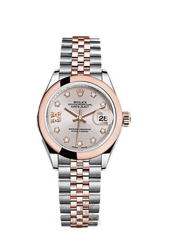 Rolex Datejust Watch 279161-0020 28 mm Steel / Pink gold Case Silver Pink Dial