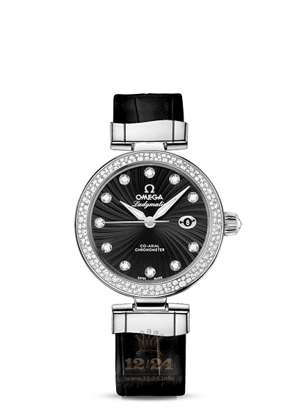 Omega Ladymatic Watch 425.38.34.20.51.001 34 mm Stainless steel Ceramics Case Black Dial