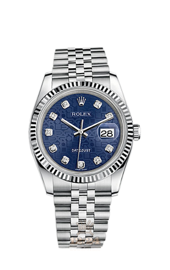 Rolex Datejust Watch 116234-0110 36 mm Steel / White gold Case Dark blue Dial