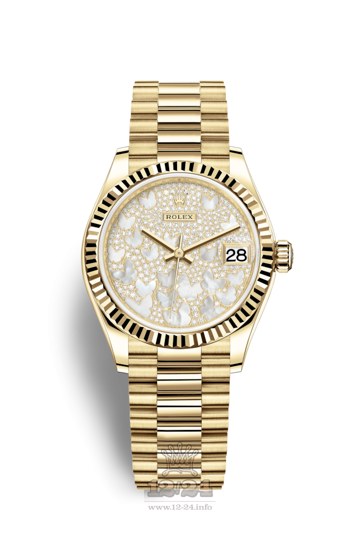 Rolex Datejust Watch 278278-0022 31 mm Yellow gold Case Silver Golden Dial