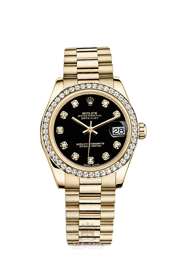 Rolex Datejust Watch 178288-0011 31 mm Yellow gold Case Black Dial