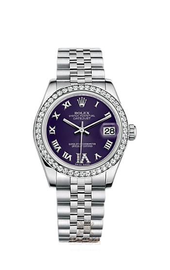 Rolex Lady-Datejust Watch 178384-0013 31 mm Steel / White gold Case Purple Dial