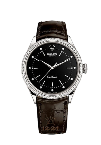 Rolex Cellini Watch 50709rbr-0011 39 mm White gold Case Black Dial