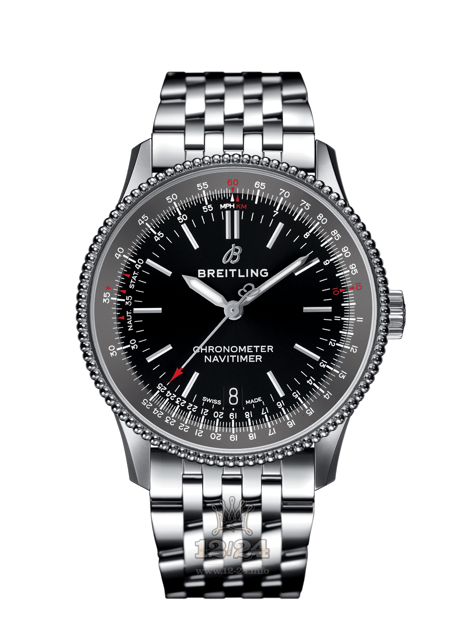 Breitling Navitimer Watch A17325241B1A1 38 mm Stainless steel Case Black Dial