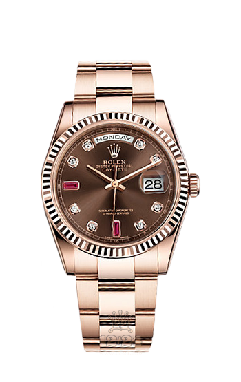 Rolex Day-Date Watch 118235f-0096 36 mm Pink gold Case Brown (chocolate) Dial