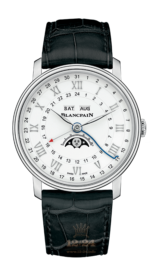 Blancpain Villeret Watch 6676-1127-55B 40 mm Stainless steel Case White Dial