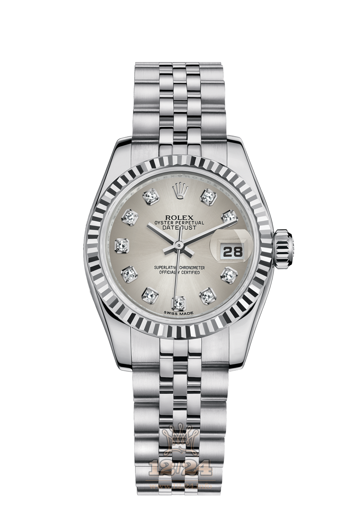 Rolex Lady-Datejust Watch 179174-0031 26 mm Steel / White gold Case Silver Dial