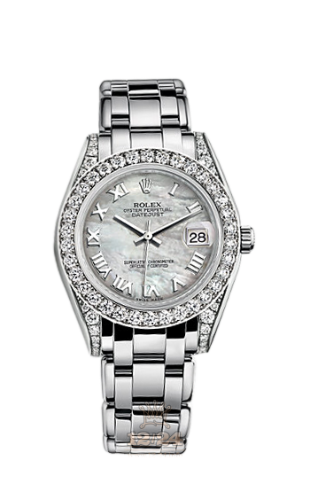 Rolex Pearlmaster Watch 81159-0001 34 mm White gold Case White Dial