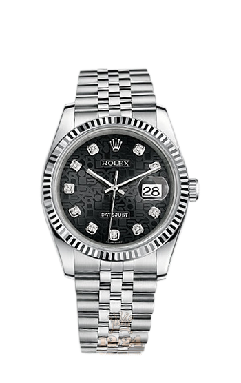 Rolex Datejust Watch 116234-0079 36 mm Steel / White gold Case Black Dial