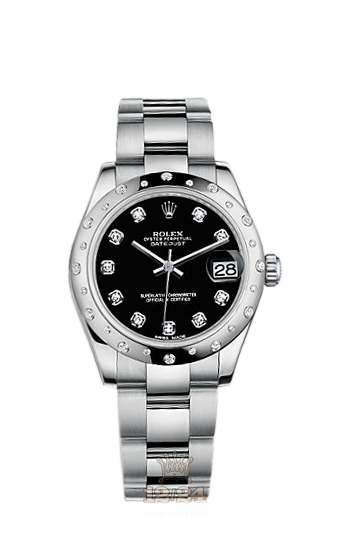 Rolex Lady-Datejust Watch 178344-0030 31 mm Steel / White gold Case Black Dial