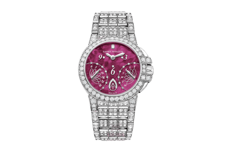 Harry Winston The Ocean Collection Watch OCEABI36WW055 36 mm White gold Case Pink Dial